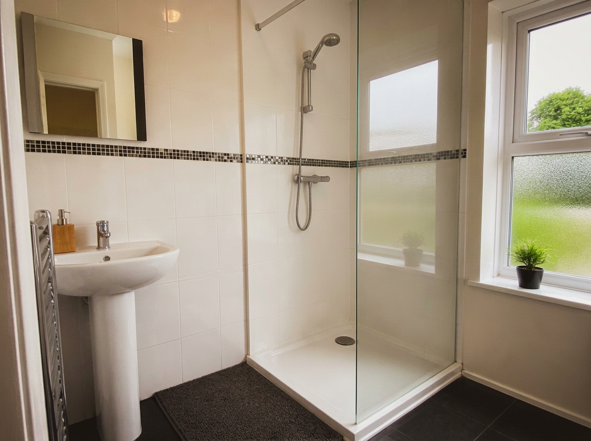 A clean, well-maintained bathroom in supported accommodation